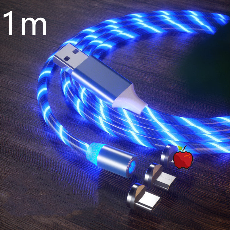 Magnetic 3-in-1 charging cable full length view