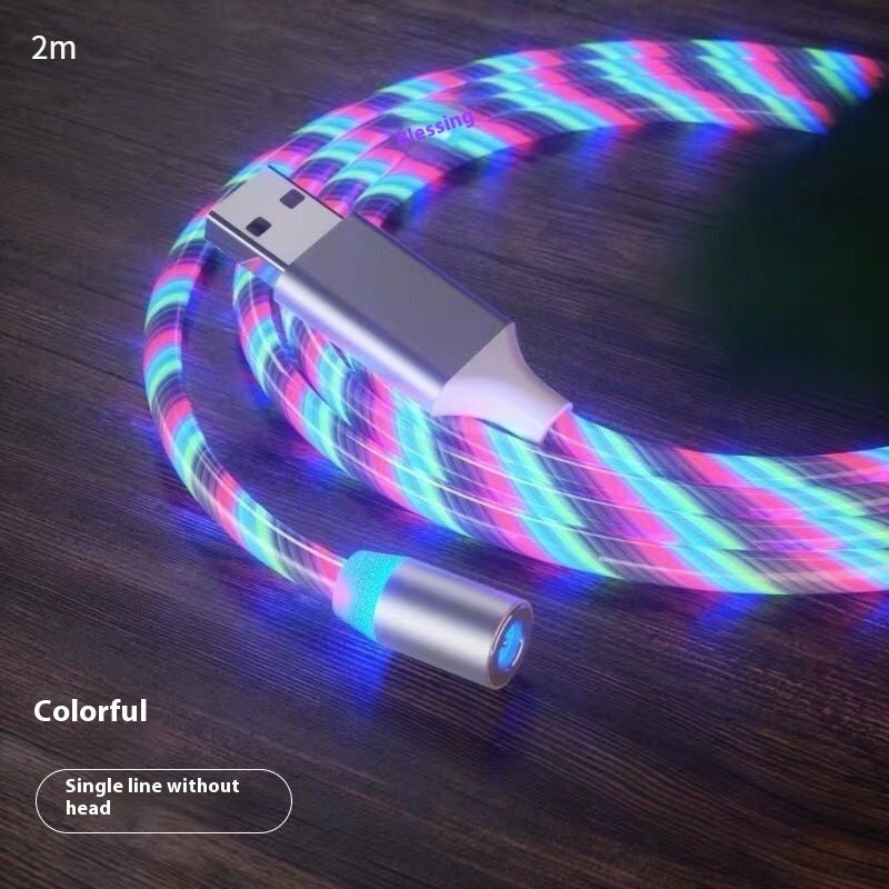 Magnetic charging cable with LED indicator light