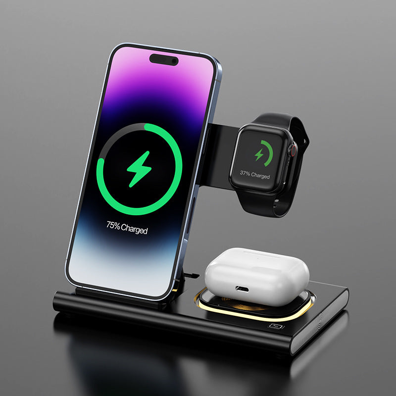 3-in-1 wireless charging station – compact charging stand