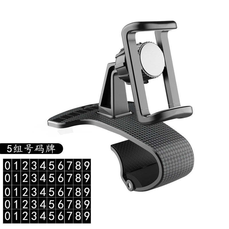Car phone holder mounted on dashboard