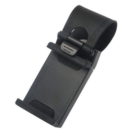 Steering wheel phone mount installed on car