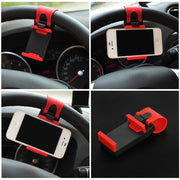 Car steering wheel phone holder clip mount
