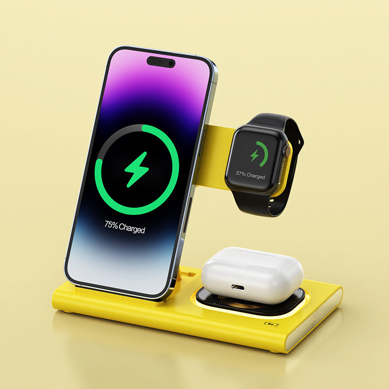 3-in-1 wireless charger stand for nightstand or desk use
