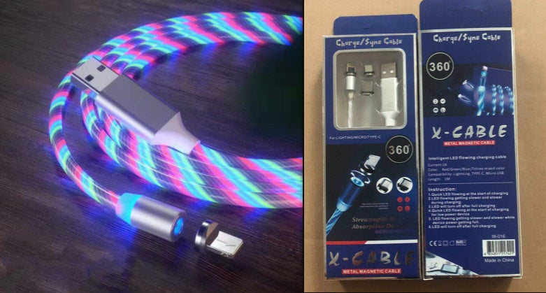 Magnetic charging cable connector close-up