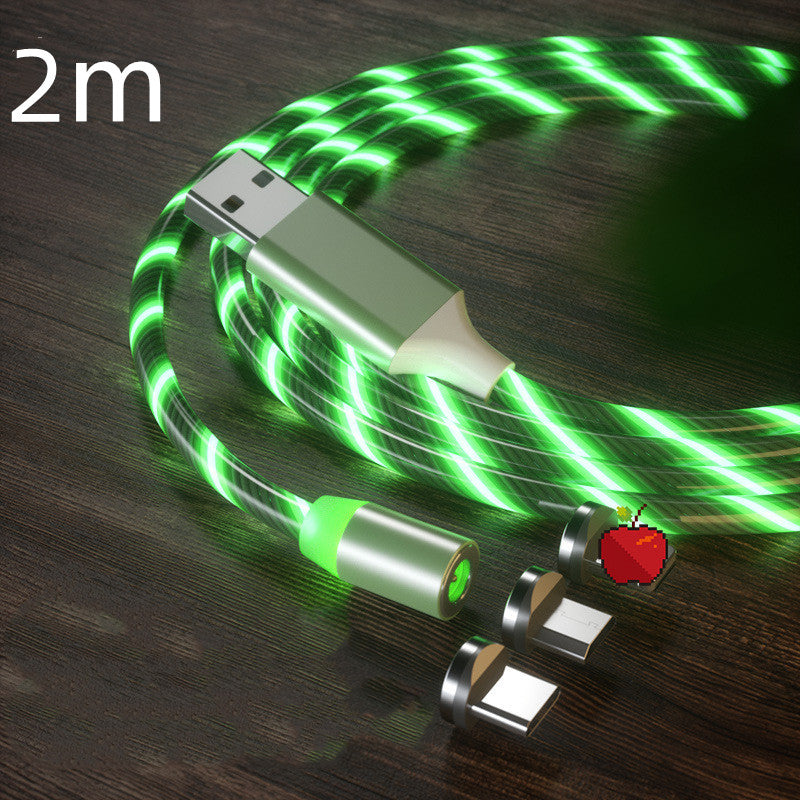 Magnetic 3-in-1 charging cable close-up texture